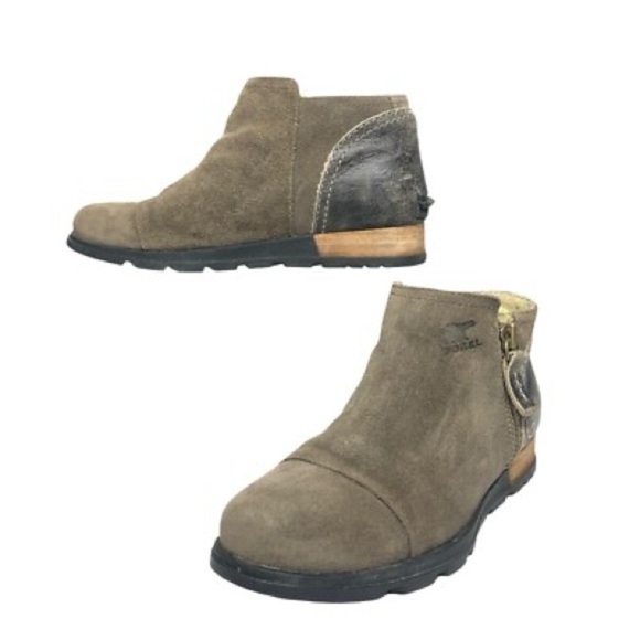 Sorel Major Low Ankle Bootie Suede with Zipper Green size 8.5 - Picture 1 of 12